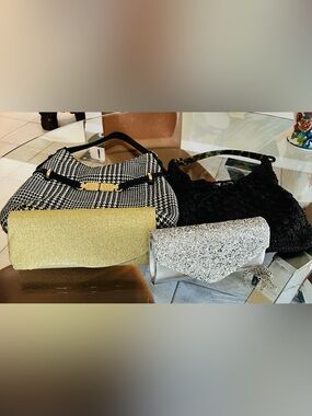 BUNDLE of 6 …4 like new bags  and 2 coin purses. The two clutches/crossbody NEW